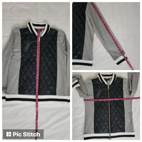 Tommy Hilfiger Women's Lush Life Casual Quilted Bomber Jacket Black/Gray S/P - Picture 13 of 13